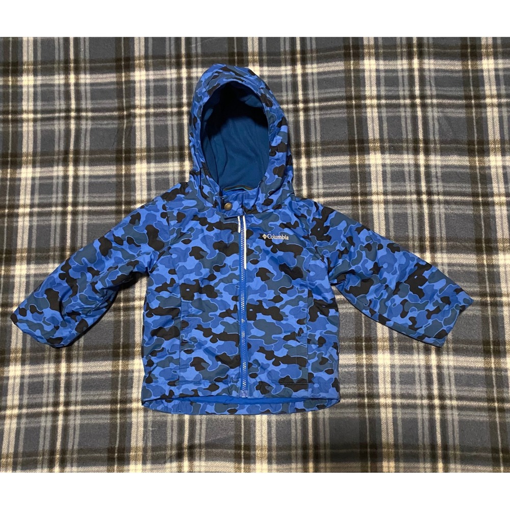 Columbia Kids Blue Camo Outgrown Insulated Hooded‎ Jacket 3T 1722941-438
